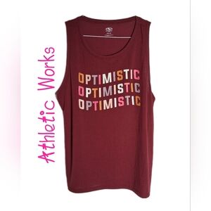 Athletic Works Maroon Optimistic Tank Top